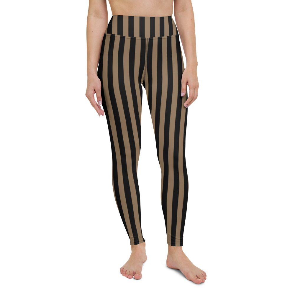 Brown and Black Striped Pirate Yoga Leggings