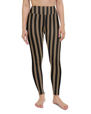 Brown and Black Striped Pirate Yoga Leggings