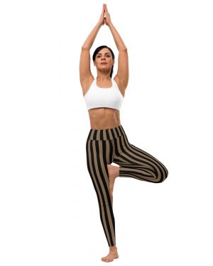 Brown and Black Striped Pirate Yoga Leggings