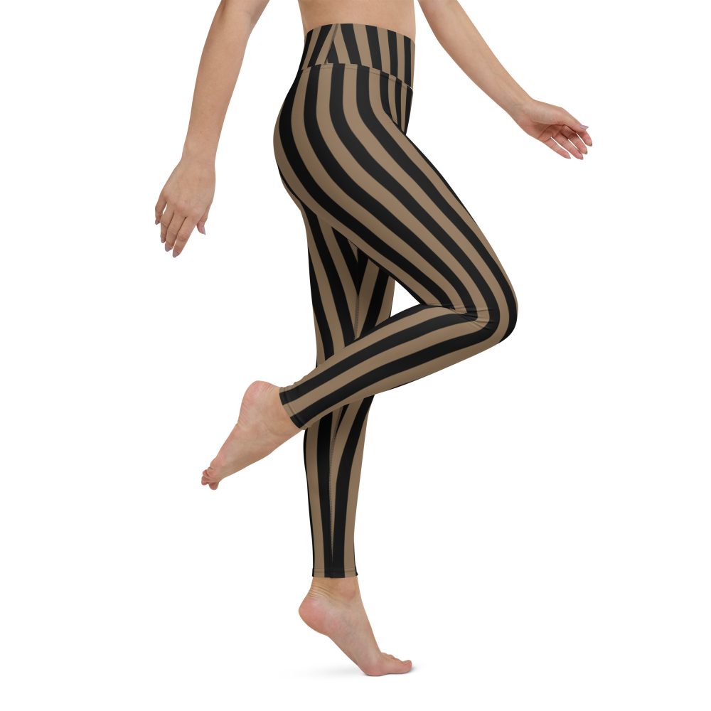 Brown and Black Striped Pirate Yoga Leggings - Image 9
