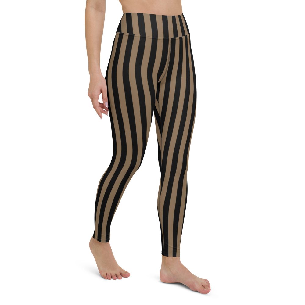 Brown and Black Striped Pirate Yoga Leggings - Image 10