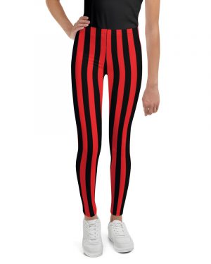 Red and Black Striped Youth Pirate Leggings