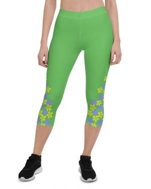 Spring Flower Gardener Floral Hippie Capri Leggings