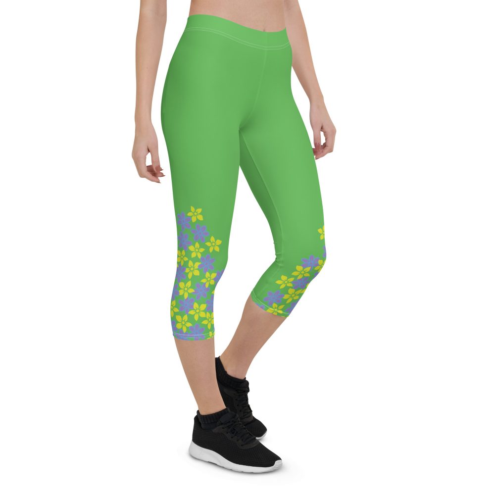 Spring Flower Gardener Floral Hippie Capri Leggings - Image 6