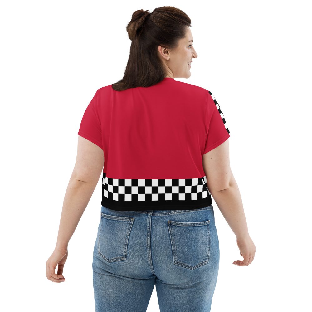 Pit Crew Race Car Driver Racing Costume Crop Tee - Image 5