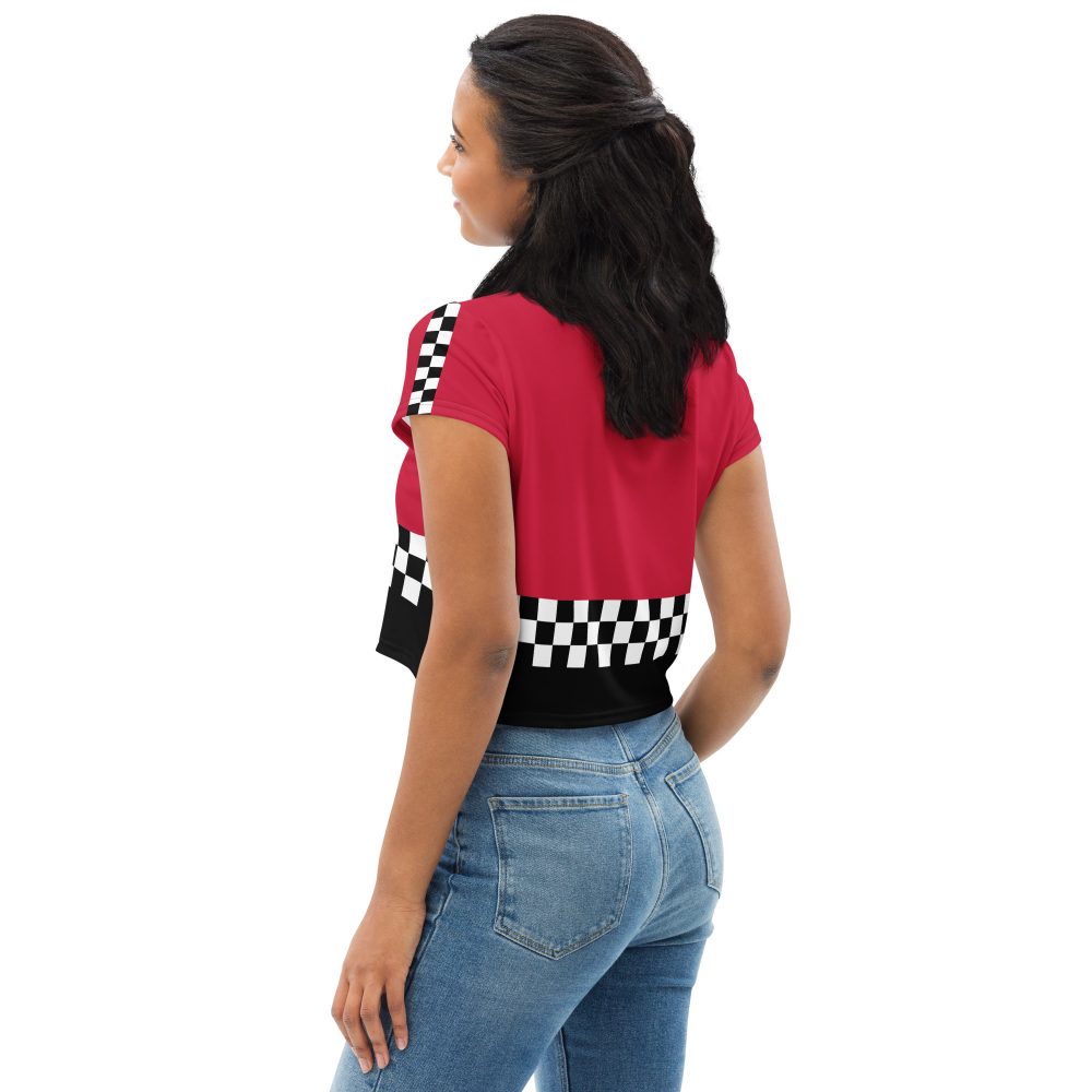 Pit Crew Race Car Driver Racing Costume Crop Tee - Image 8