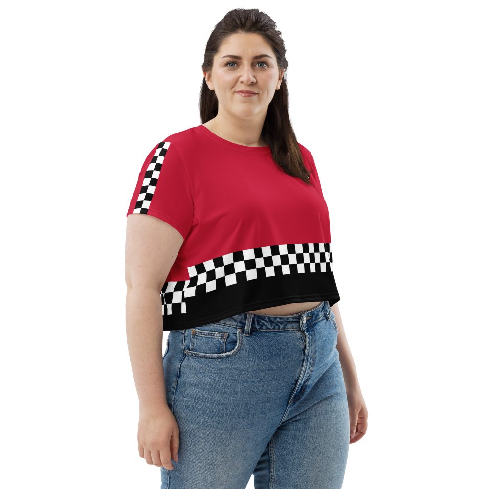 Pit Crew Race Car Driver Racing Costume Crop Tee - Image 6