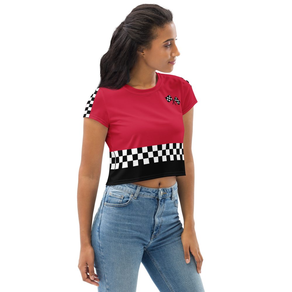 Pit Crew Race Car Driver Racing Costume Crop Tee - Image 9