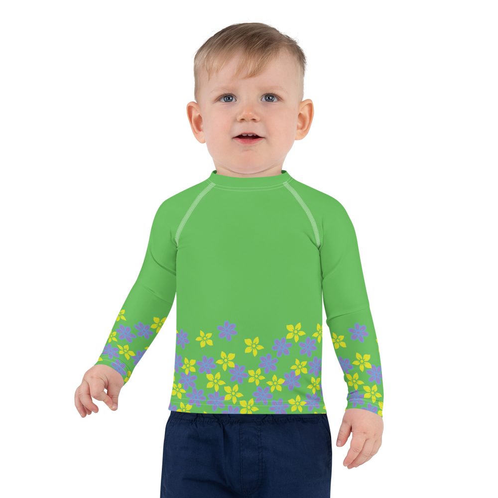 Spring Flower Gardener Floral Kids Long Sleeve UPF 50+ Swim Shirt - Image 4