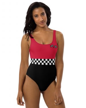Pit Crew Race Car Driver Racing Costume One-Piece Cheeky Swimsuit