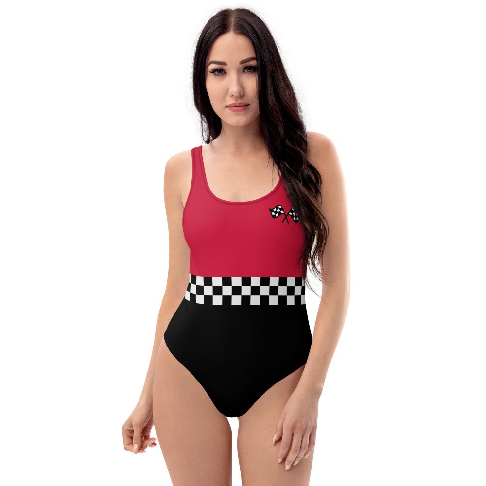 Pit Crew Race Car Driver Racing Costume One-Piece Cheeky Swimsuit - Image 8