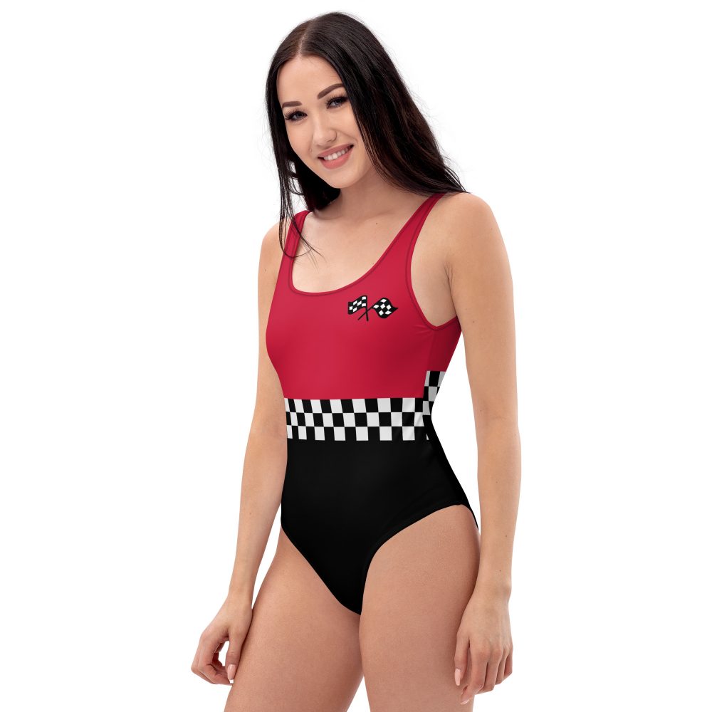 Pit Crew Race Car Driver Racing Costume One-Piece Cheeky Swimsuit - Image 6