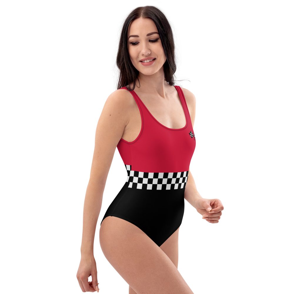 Pit Crew Race Car Driver Racing Costume One-Piece Cheeky Swimsuit - Image 7