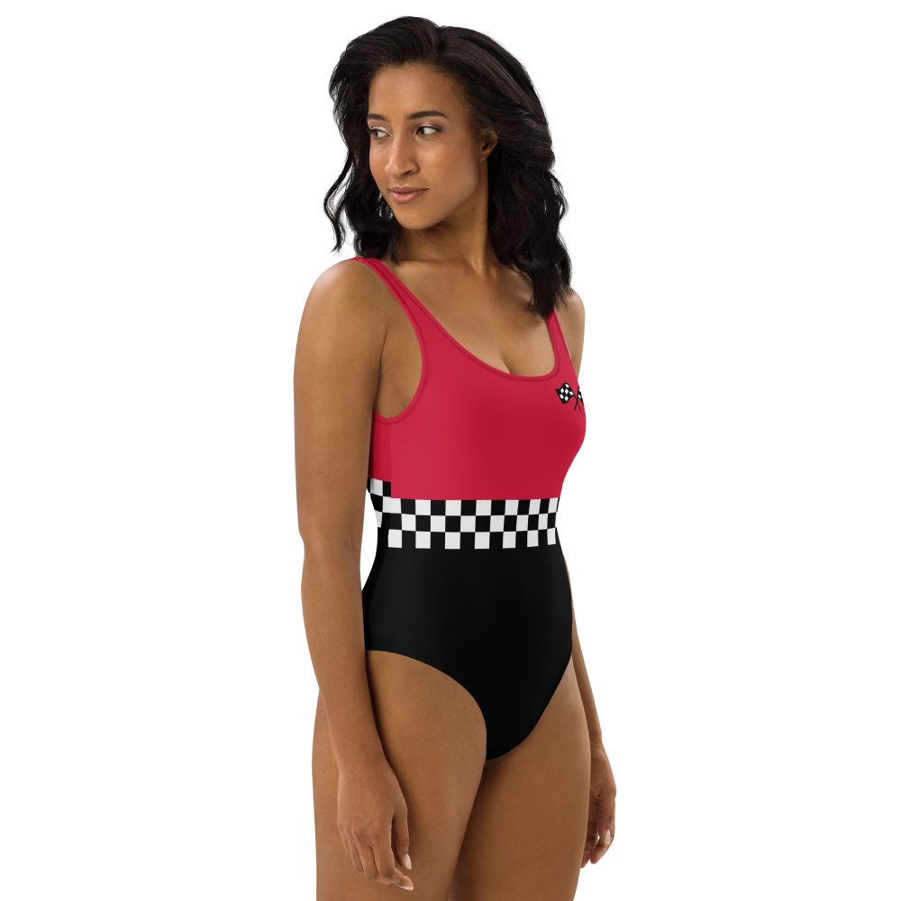 Pit Crew Race Car Driver Racing Costume One-Piece Cheeky Swimsuit - Image 13