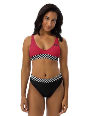 Pit Crew Race Car Driver Racing Costume High-Waisted Cheeky Bikini