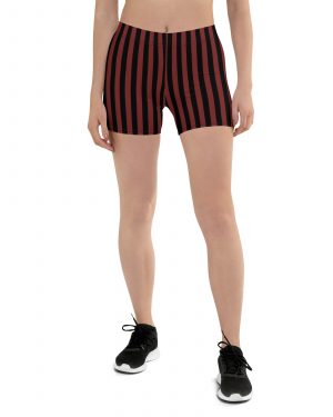 Maroon Red and Black Striped Pirate Costume Shorts