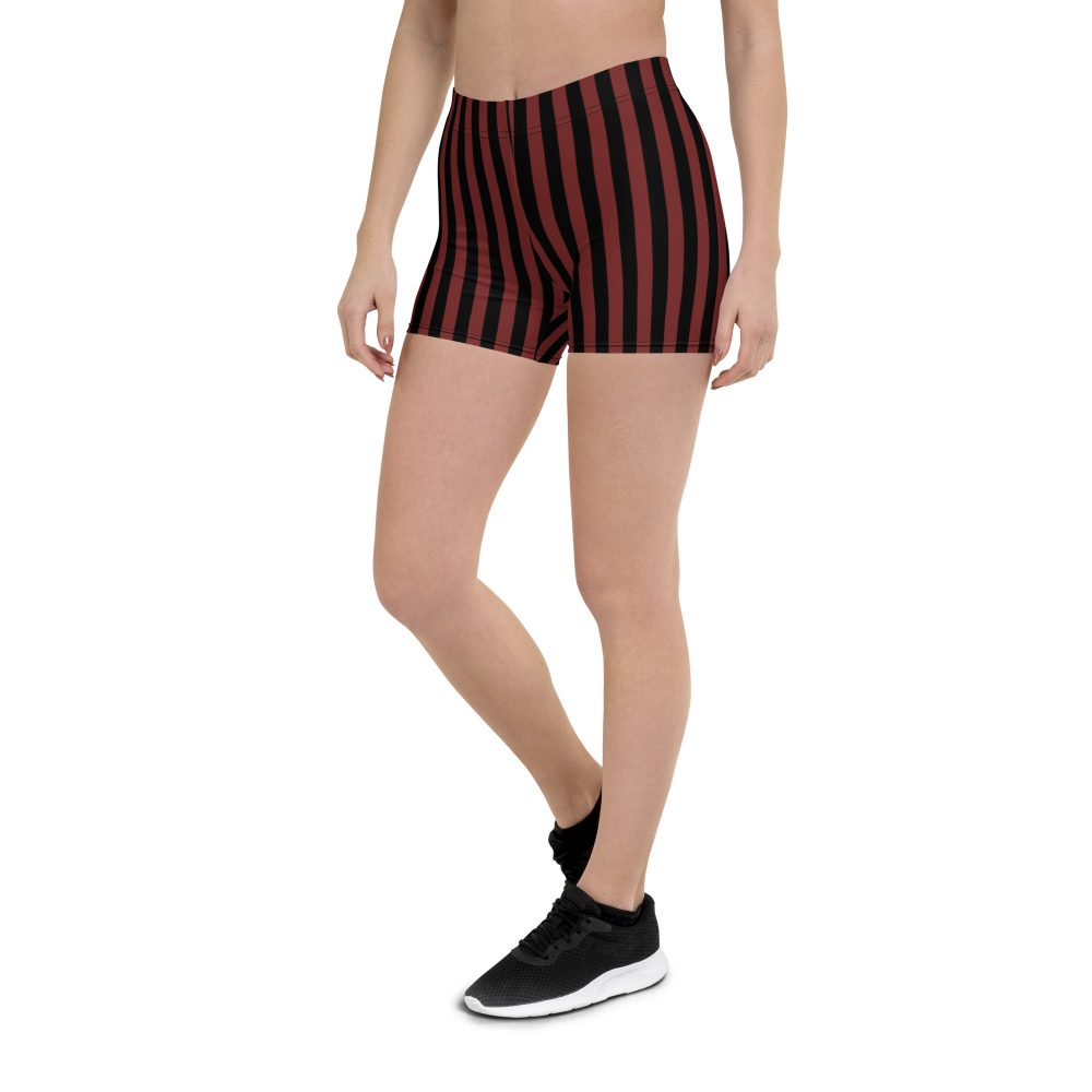Maroon Red and Black Striped Pirate Costume Shorts - Image 7