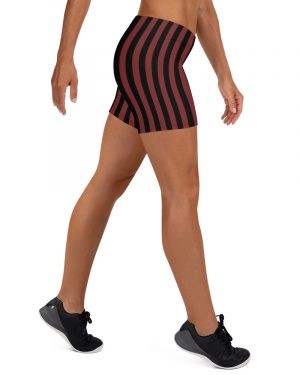 Maroon Red and Black Striped Pirate Costume Shorts
