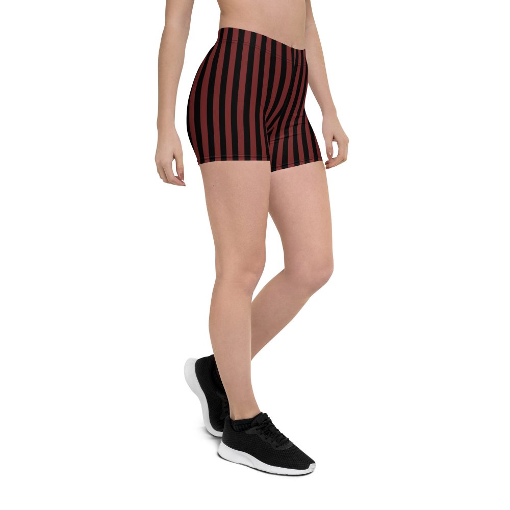 Maroon Red and Black Striped Pirate Costume Shorts - Image 8