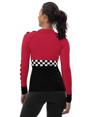 Pit Crew Race Car Driver Racing Costume Women’s Long Sleeve Rash Guard Shirt