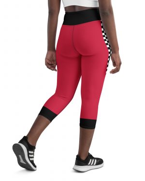 Pit Crew Race Car Driver Racing Costume Yoga Capri Leggings