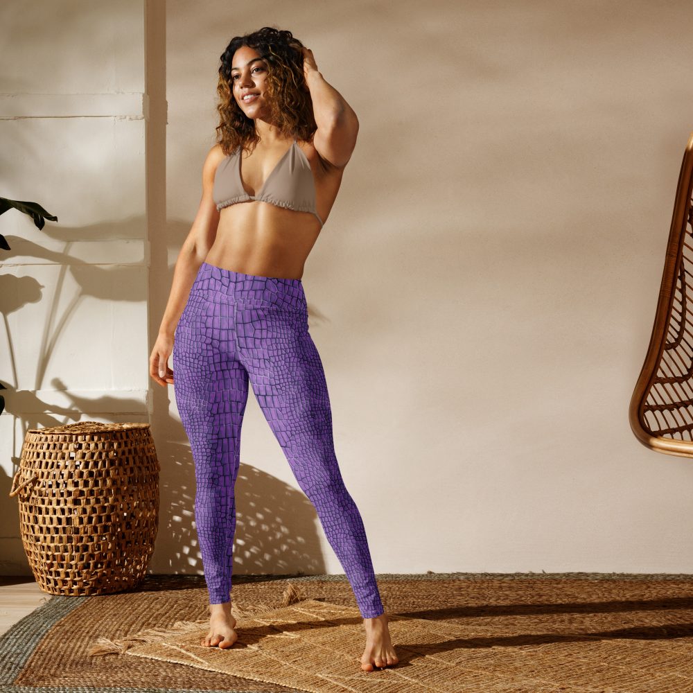 Randall Costume Purple Lizard Dragon Reptile Yoga Leggings - Image 2
