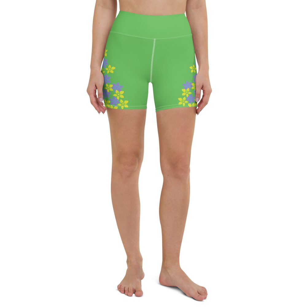 Spring Flower Gardener Floral Hippie Yoga Shorts - Image 4