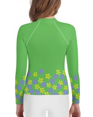 Spring Flower Gardener Floral Youth Long Sleeve UPF 50+ Swim Shirt