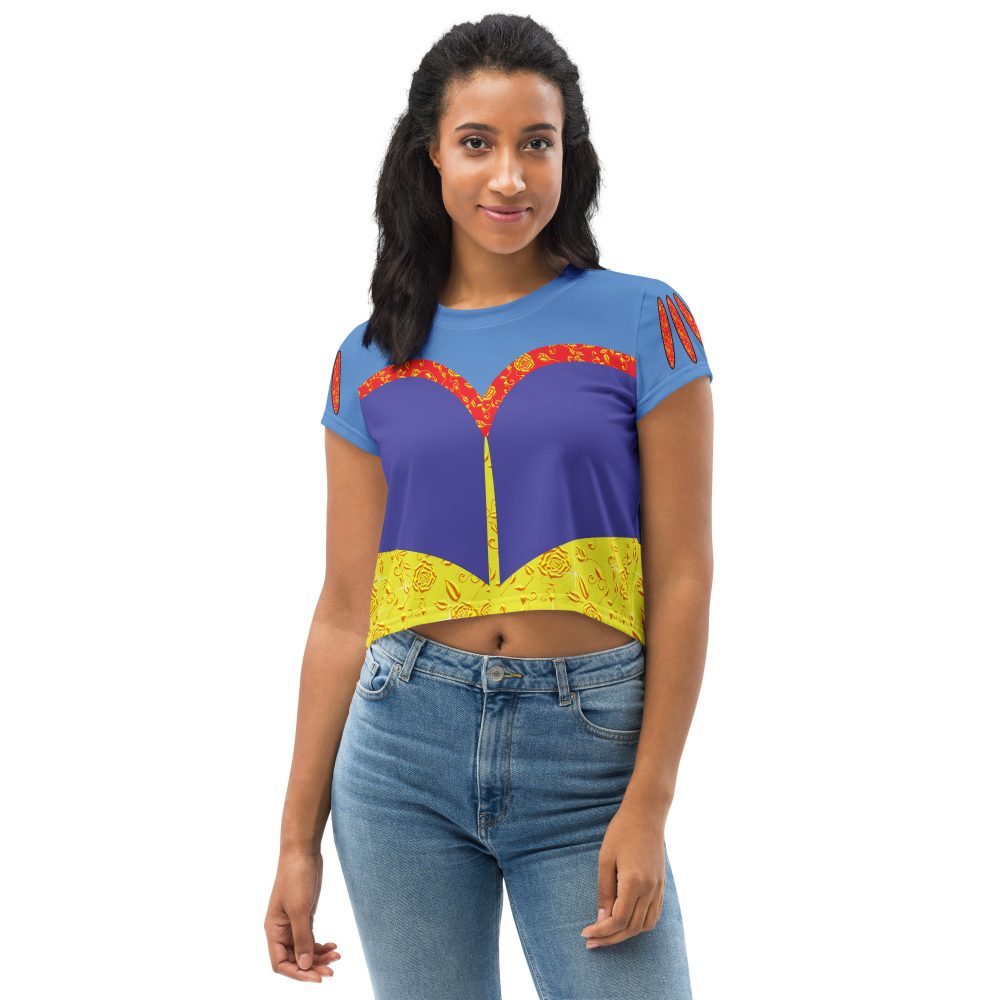 Snow White Costume Princess Cosplay Halloween Crop Tee