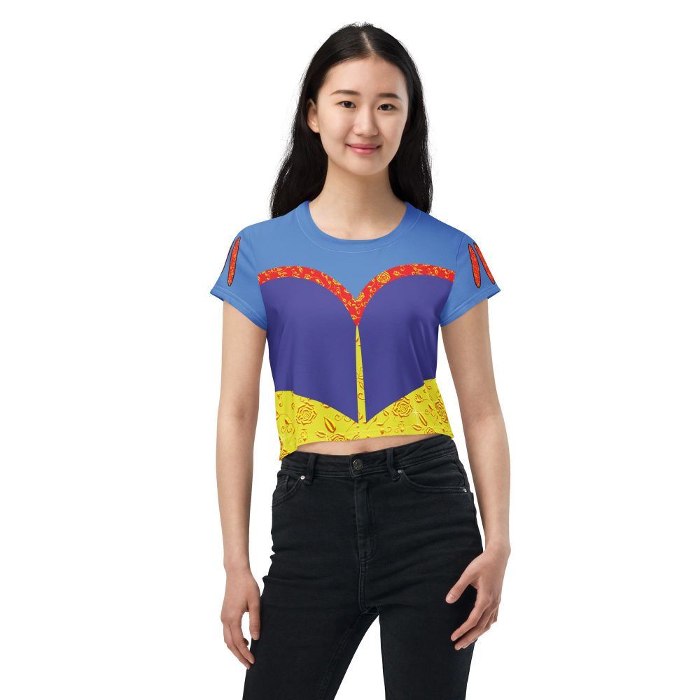 Snow White Costume Princess Cosplay Halloween Crop Tee - Image 2