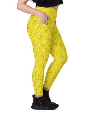 Snow White Costume Princess Cosplay Halloween Crossover leggings with pockets