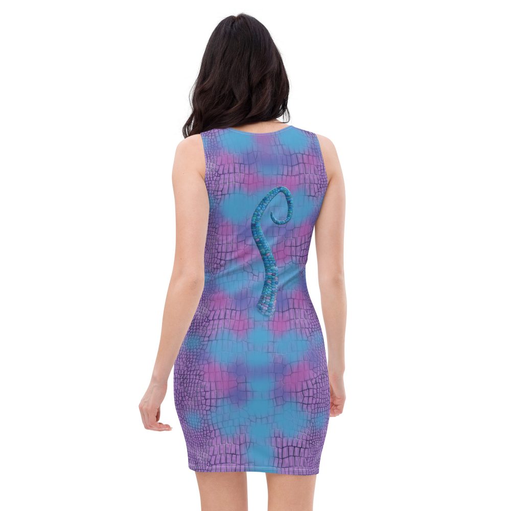 Randall Costume Purple Lizard Dragon Reptile Fitted Bodycon Dress