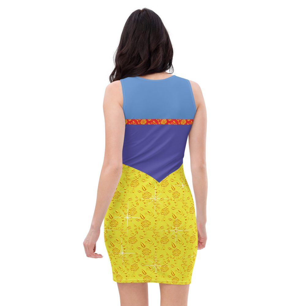 Snow White Costume Princess Cosplay Halloween Fitted Bodycon Dress - Image 4