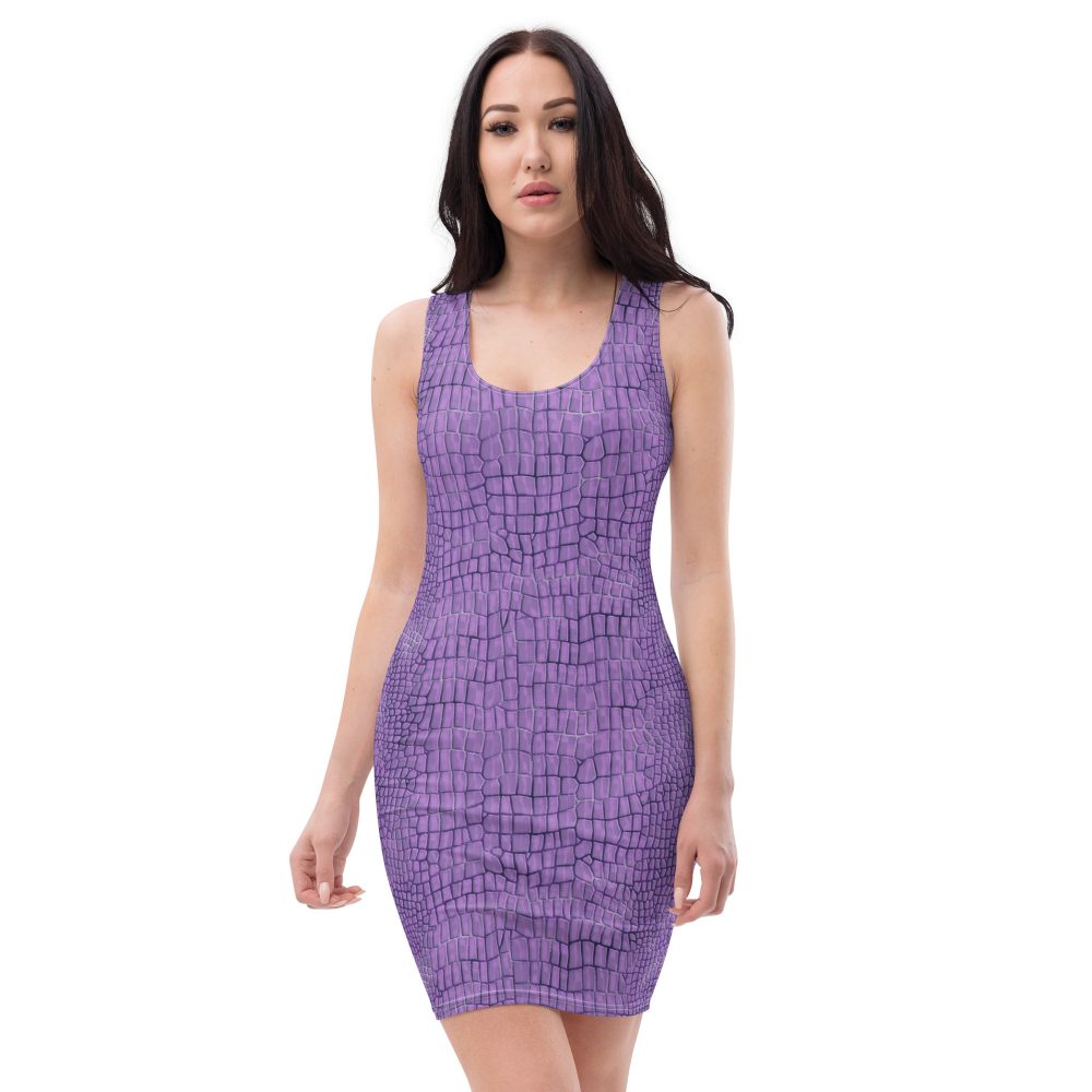 Randall Costume Purple Lizard Dragon Reptile Fitted Bodycon Dress - Image 2