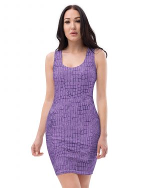 Randall Costume Purple Lizard Dragon Reptile Fitted Bodycon Dress