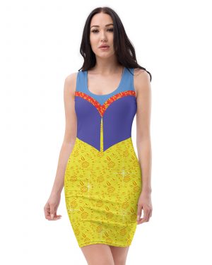 Snow White Costume Princess Cosplay Halloween Fitted Bodycon Dress