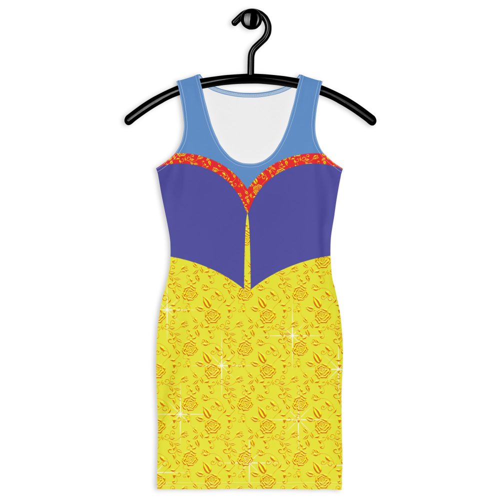 Snow White Costume Princess Cosplay Halloween Fitted Bodycon Dress - Image 3
