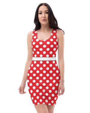 Mouse Costume Red and white Polka Dot Fitted Bodycon Dress