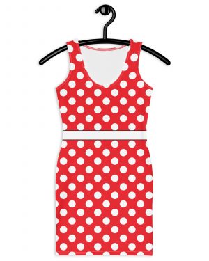 Mouse Costume Red and white Polka Dot Fitted Bodycon Dress