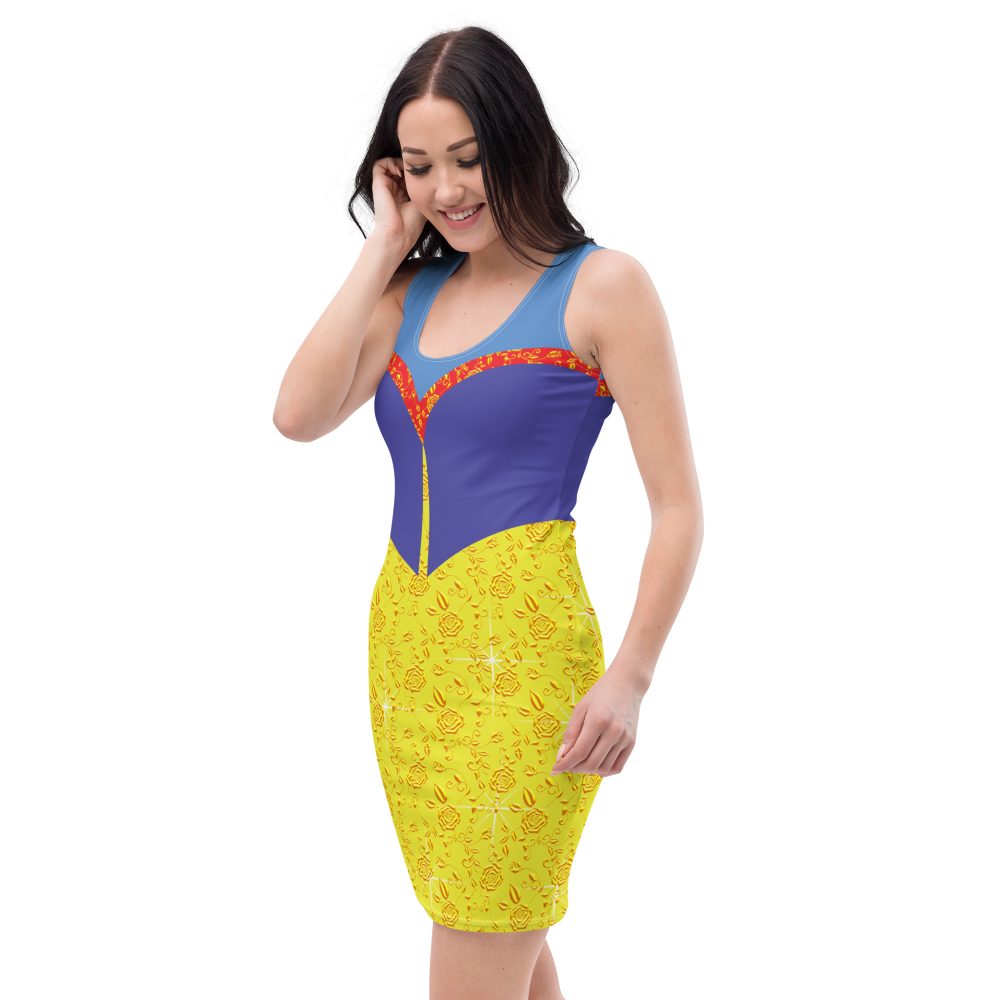 Snow White Costume Princess Cosplay Halloween Fitted Bodycon Dress - Image 5