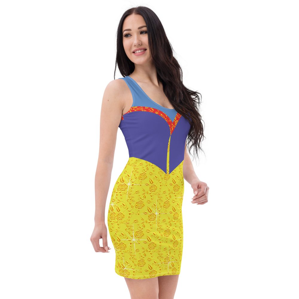 Snow White Costume Princess Cosplay Halloween Fitted Bodycon Dress - Image 6
