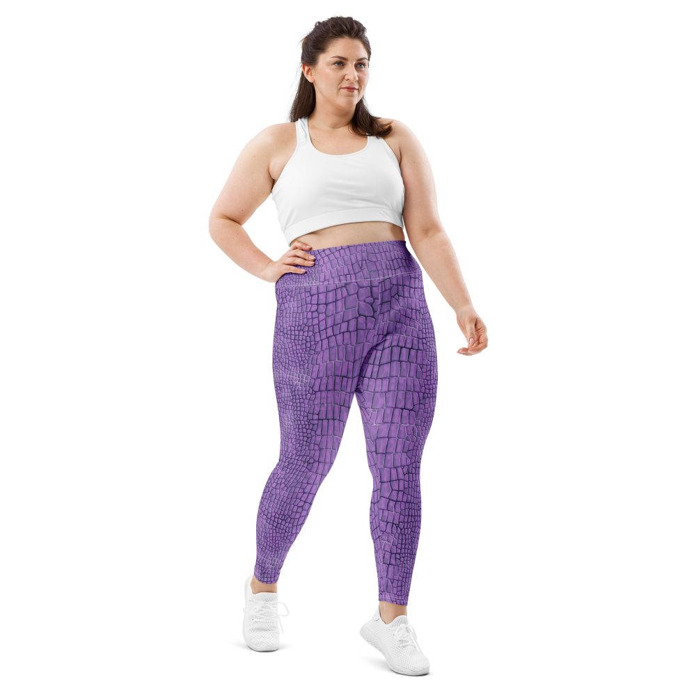 Randall Costume Purple Lizard Dragon Reptile Plus Size Leggings - Image 2