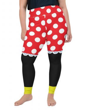 Mouse Costume Red White Polka Dot Plus Size Leggings