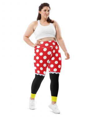 Mouse Costume Red White Polka Dot Plus Size Leggings