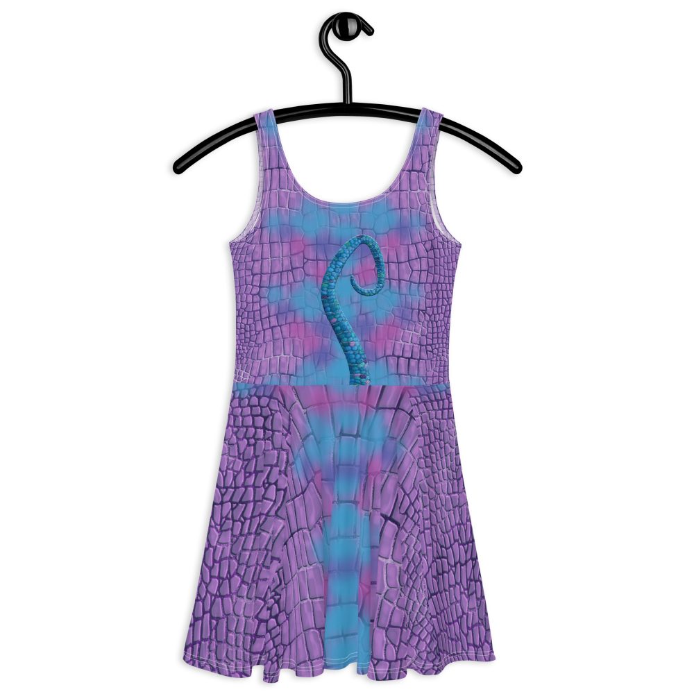 Randall Costume Purple Lizard Dragon Reptile Skater Dress - Image 6