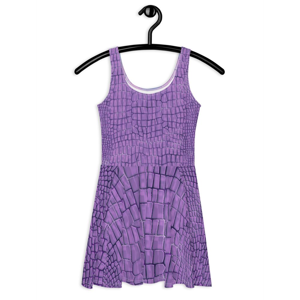 Randall Costume Purple Lizard Dragon Reptile Skater Dress - Image 7