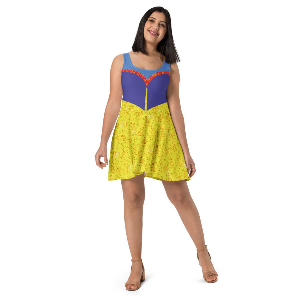 Snow White Costume Princess Cosplay Halloween Skater Dress