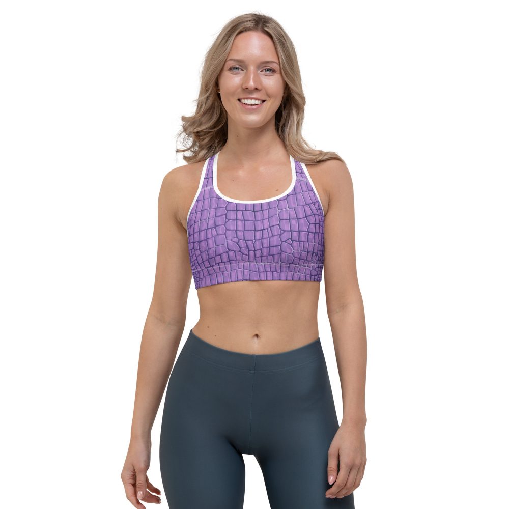 Randall Costume Purple Lizard Dragon Reptile Sports bra