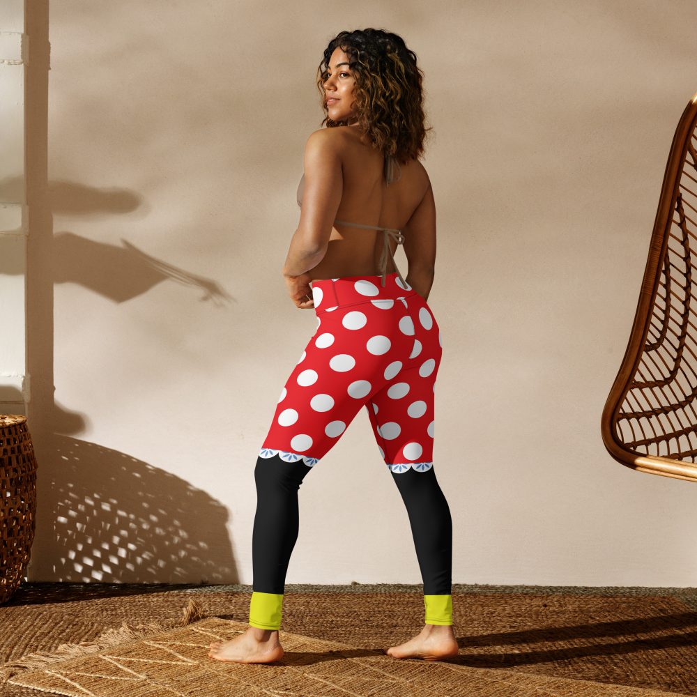 Mouse Costume Red White Polka Dot Yoga Leggings - Image 6