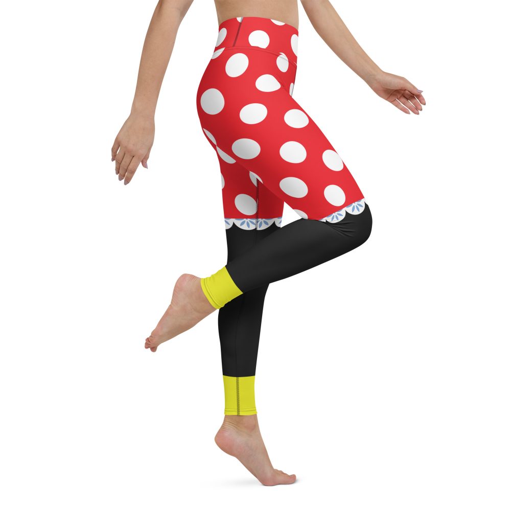 Mouse Costume Red White Polka Dot Yoga Leggings - Image 10